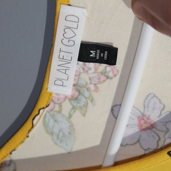 Planet Gold Womens Medium yellow floral Dress - Picture 4 of 8